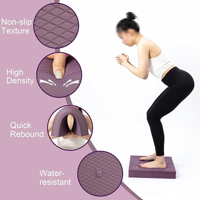 StrongTek Extra Wide Foam Balance Pad for Physical Therapy, 19" X 15.8" X 2.4", High-Density TPE