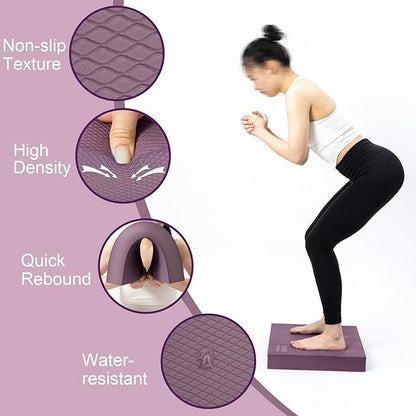 StrongTek Extra Wide Foam Balance Pad for Physical Therapy, 19" X 15.8" X 2.4", High-Density TPE