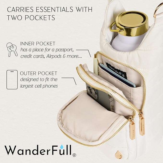 WanderFull® Original HydroBag® Collection, Water Bottle Holder w/Strap & Phone Pocket, Hands-Free