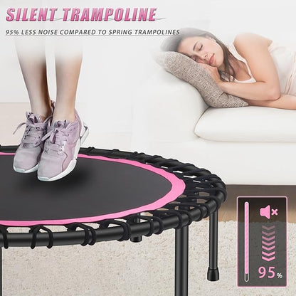 Newan 40"-48" Silent Mini Trampoline Fitness Trampoline Bungee Rebounder Jumping Cardio Trainer