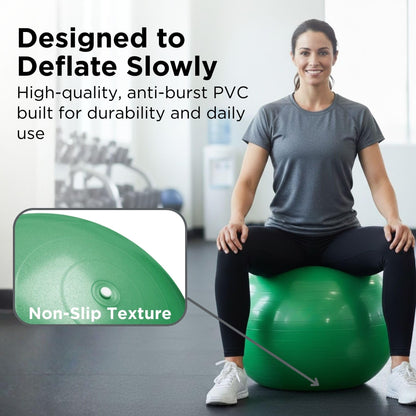 THERABAND Pro Series Exercise Ball, 26", Yoga, Pilates, Balance, Green