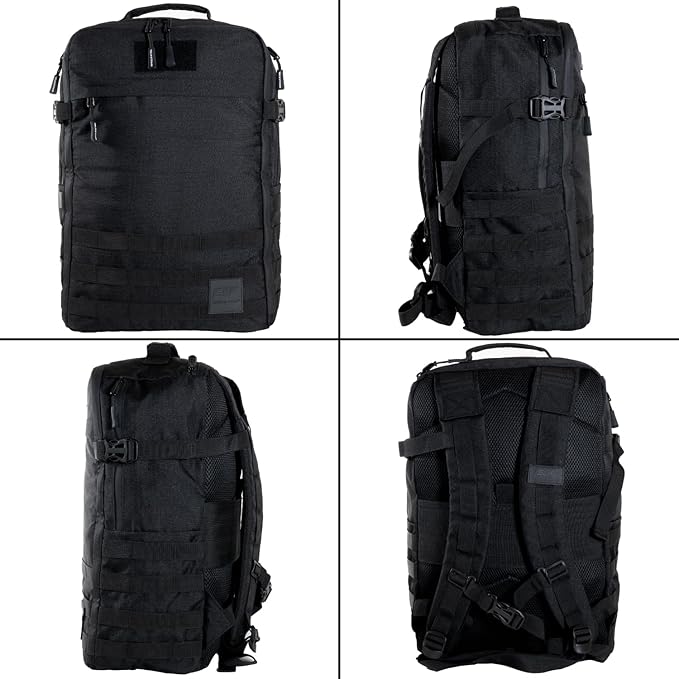 SERIOUS STEEL FITNESS Gym Bag, Rip-Resistant Fabric, Heavy Duty (Black, Backpack (Pro-Mini (26L)
