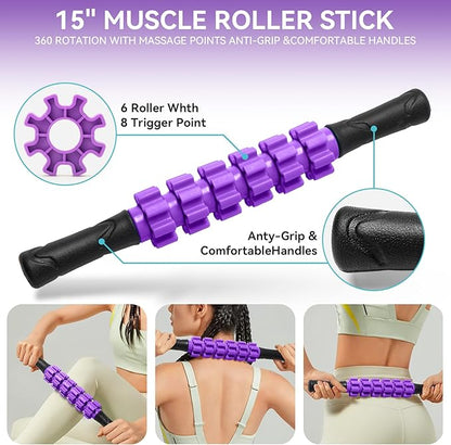 5 in1 Foam Roller Set, High Density Deep Tissue Massager for Muscle Massage, Massage Roller