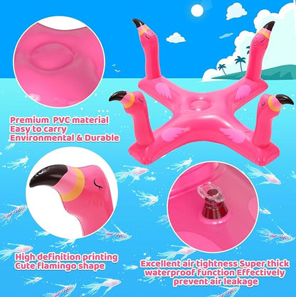 Voiiake Pool Floats Toys Games Set, Inflatable Cross Ring Toss Game Toy with 6pcs Rings for Kids