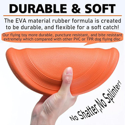 Dog Flying Disc - Durable Rubber Flying Disc Dog Toy - 9.25" Indestructible Rubber Dog Flying Discs