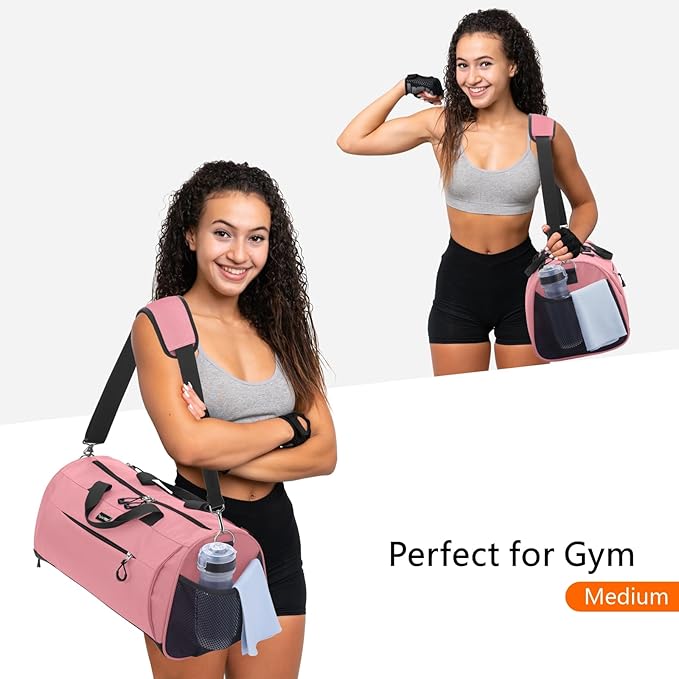 TOPDesign Gym Bag for Women & Men, Unisex Duffel Bag with Shoe Compartment & Wet Pocket for Travel