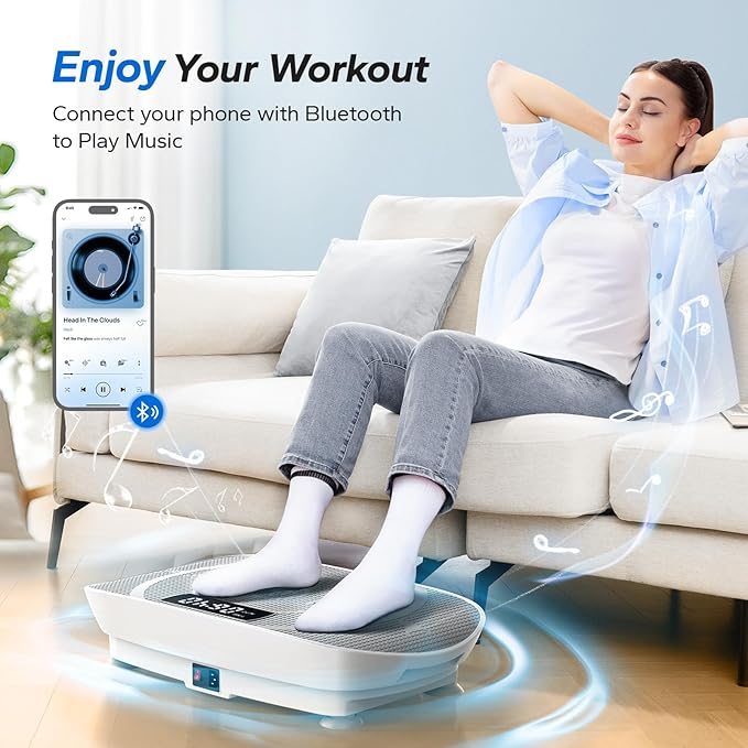 MERACH Vibration Plate Exercise Machine, Whole Body Workout Equipment for Women, Bluetooth and