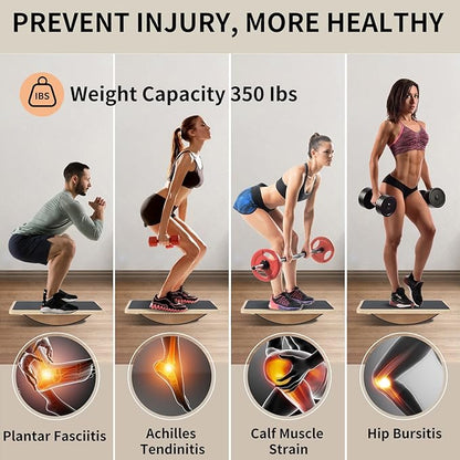 Balance Board Professional Wobble Board for Adults Anti-Slip 350LBS Balance Boards for Physical