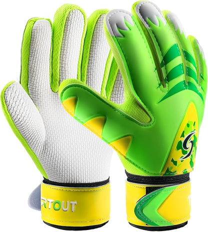 Sportout Kids Goalkeeper Gloves, Soccer Gloves with Double Wrist Protection and Non-Slip Wear