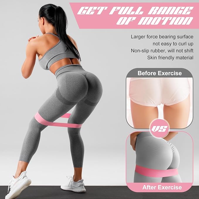 12 Pcs Latex Resistance Loop Exercise Bands for Booty Workout Stretch Exercise Bands Non Slip for