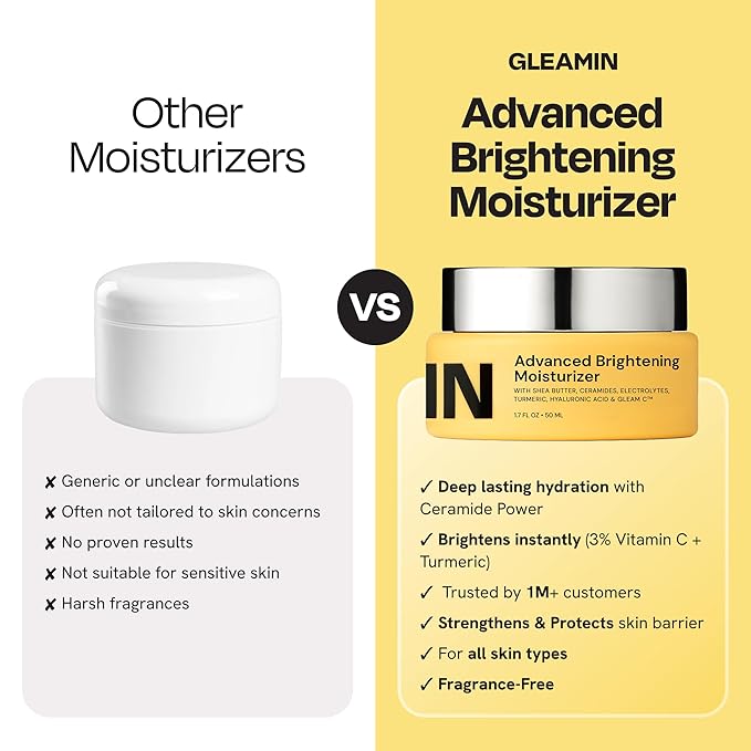 Gleamin Advanced Brightening Face Moisturizer - Face Cream for Women & Men with Vitamin C
