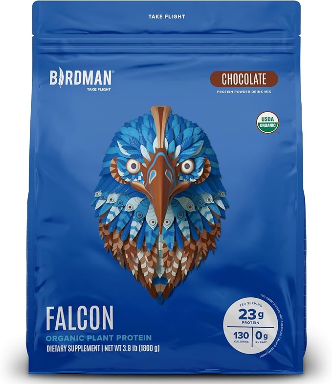 Falcon Vegan Protein Powder Organic, Stevia & Sugar Free, Plant Based Protein, Low Carb, Dairy