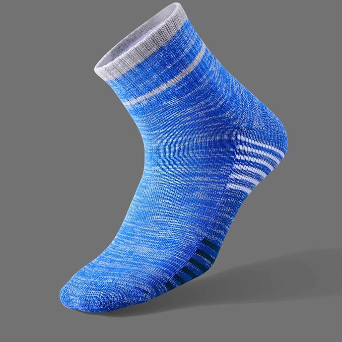 FEIDEER Men's Walking Hiking Socks, Wicking Cushion Quarter Crew Socks for Mens Outdoor Sports