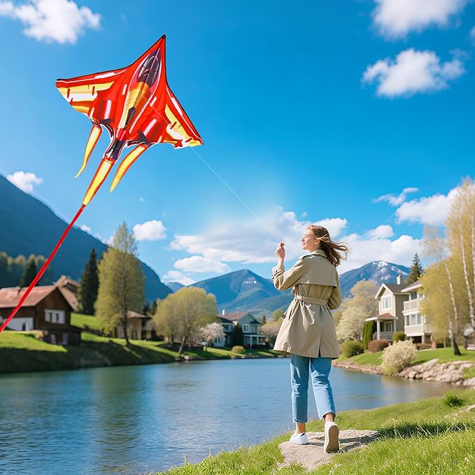 Fighter Jet Kites for Kids & Adults - Durable Airplane Kites for Boys Ages 8-12 & 4-8 with Kite
