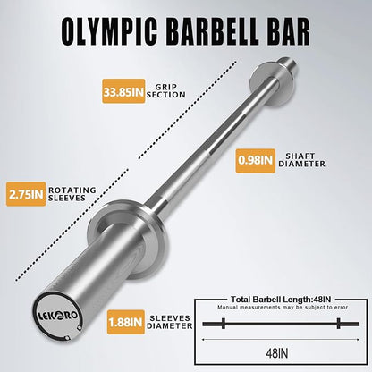 Olympic EZ Curl Barbell Bar, 48-inch Curling Bar, Fits 2-inch Weight Plates, Strength Training Bar