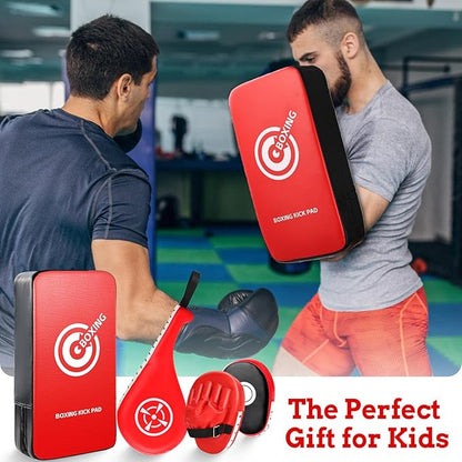 Punching Mitts Kick Pack Set, Boxing Pads Curved Focus Punching Mitts Kickboxing Striking Target