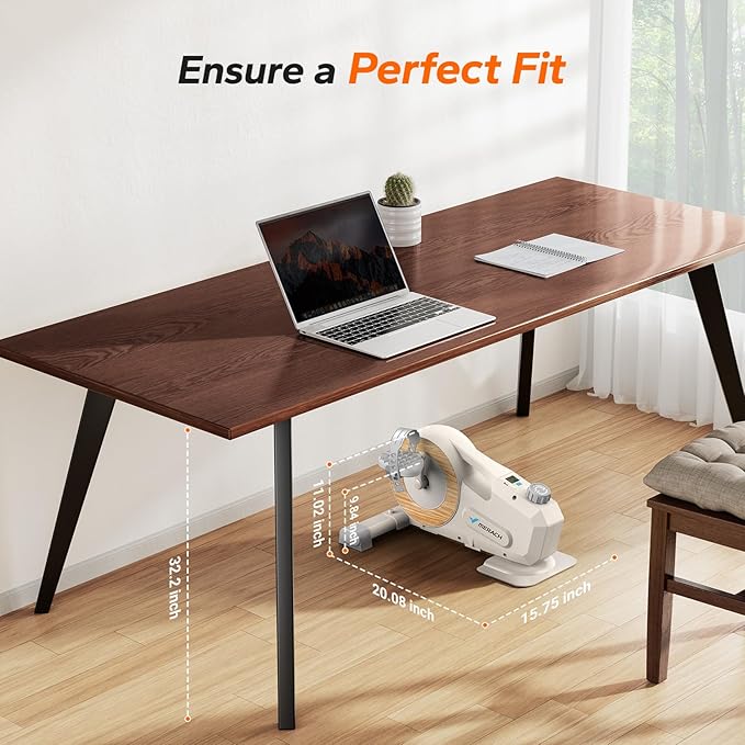 Under Desk Bike Pedal Exerciser, Quiet Magnetic Mini Exercise Bike with MERACH App for Arm, Leg