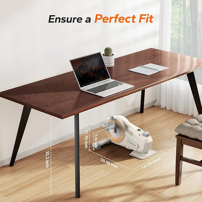 Under Desk Bike Pedal Exerciser, Quiet Magnetic Mini Exercise Bike with MERACH App for Arm, Leg