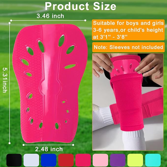 2 Pairs Shin Guards Soccer for Kids,Shin Pads Extra Lightweight Breathable Slide in Shin Guard for