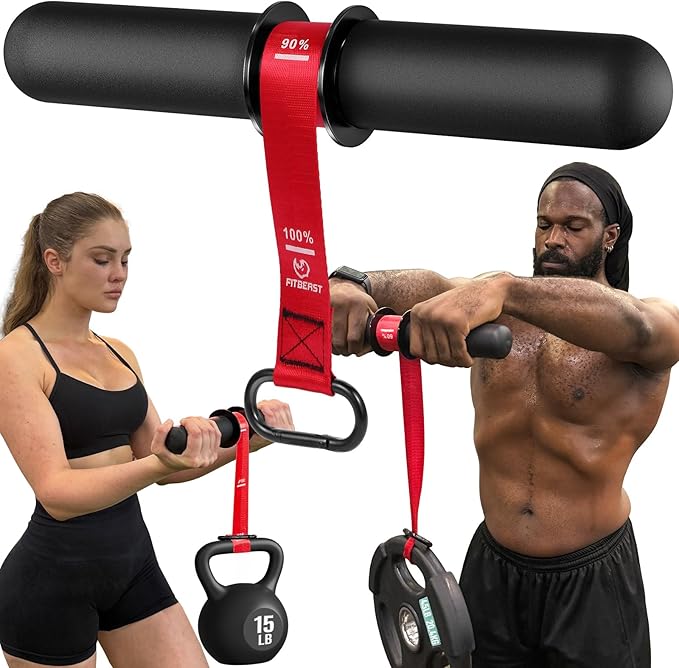 FitBeast Forearm Strengthener & Forearm Exerciser, Wrist Roller with Thicker Handle, Forearm