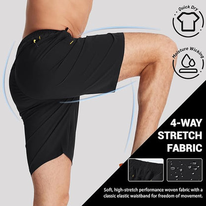 TACVASEN Men's Running Athletic Shorts 9" Quick Dry Workout Gym Shorts Lightweight Summer Shorts 3