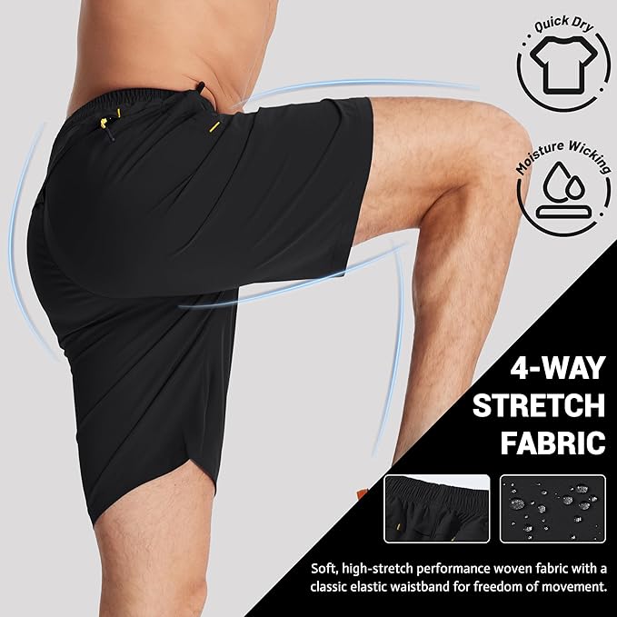 TACVASEN Men's Running Athletic Shorts 9" Quick Dry Workout Gym Shorts Lightweight Summer Shorts 3