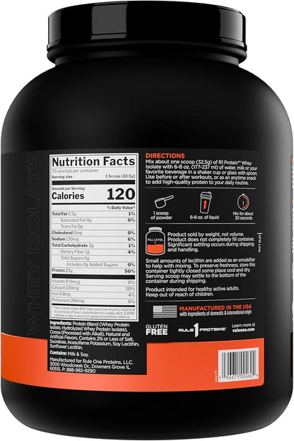 Rule 1 R1 Protein Whey Isolate - with 25g Protein & 6g BCAA Exclusively from Isolated & Hydrolyzed