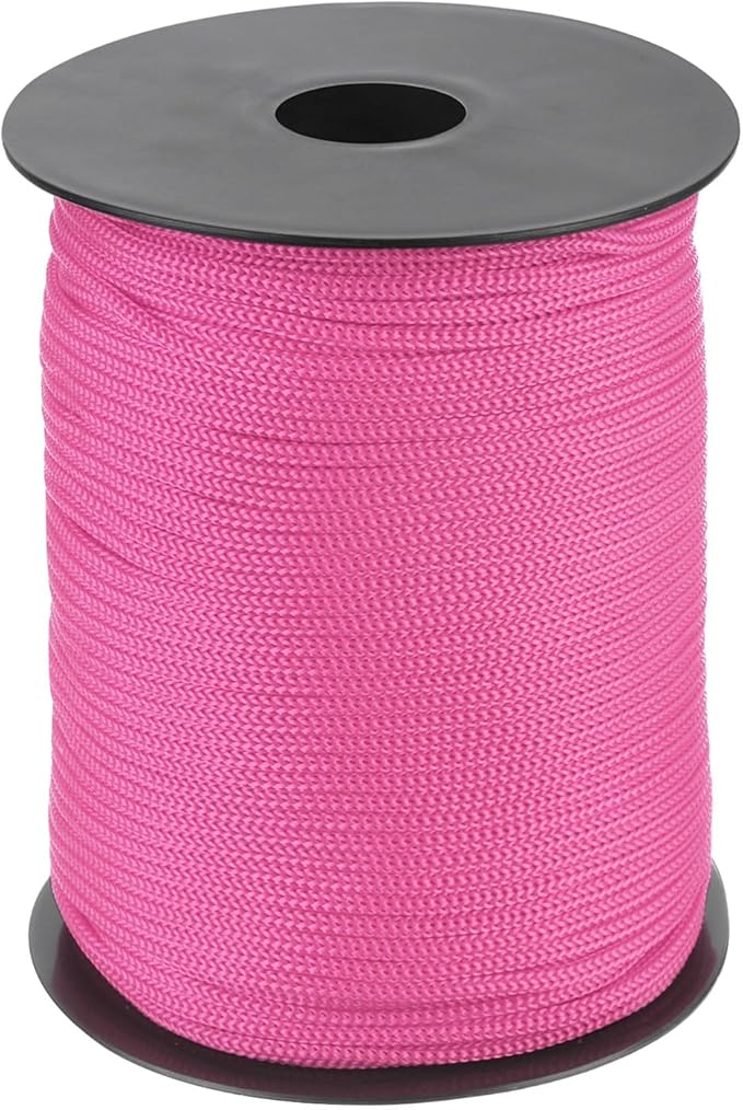 MECCANIXITY 1/8 Inch Polypropylene Rope Braided Ropes, 328ft Nylon Rope Hollow Utility Cord for