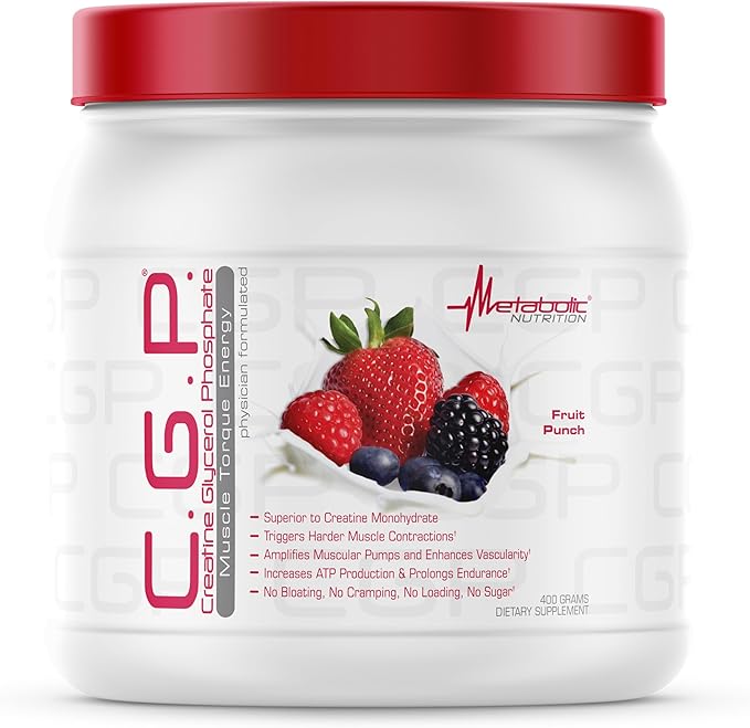 Metabolic Nutrition, CGP, Creatine Glycerol Phosphate, 100% Micronized Creatine Powder, Pre Intra