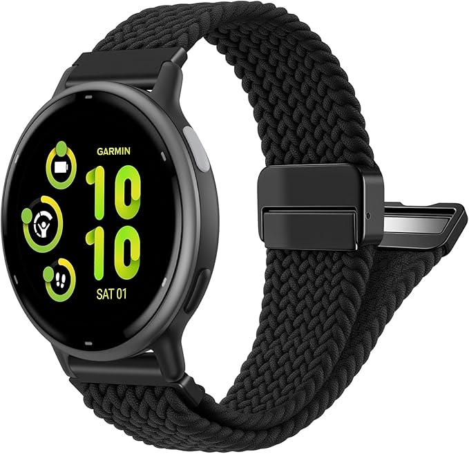 FINTIE Magnetic Braided Band Compatible with Garmin Vivoactive 5/6/Vivoactive 3, Garmin Venu/Venu
