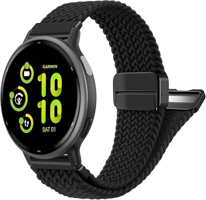 FINTIE Magnetic Braided Band Compatible with Garmin Vivoactive 5/6/Vivoactive 3, Garmin Venu/Venu