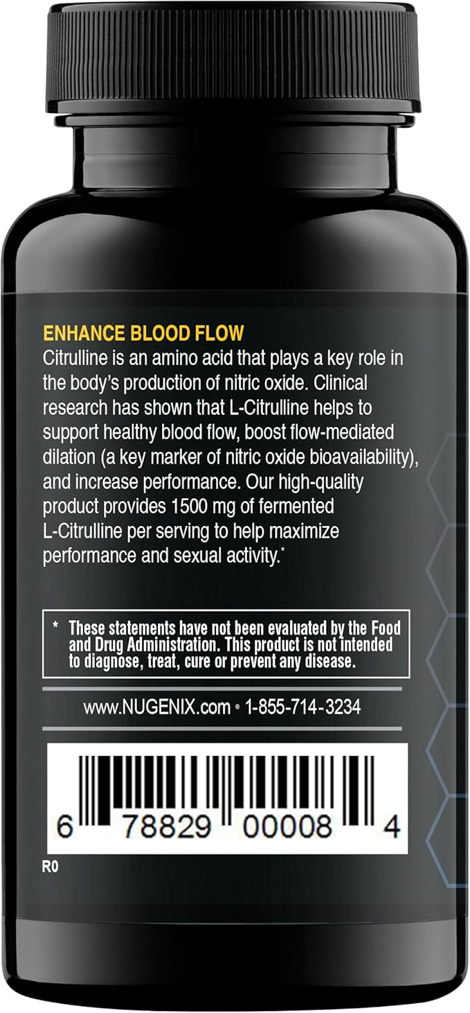 Nugenix Essentials L-Citrulline Supplement for Enhanced Blood Flow and Performance - 1500 mg, 120