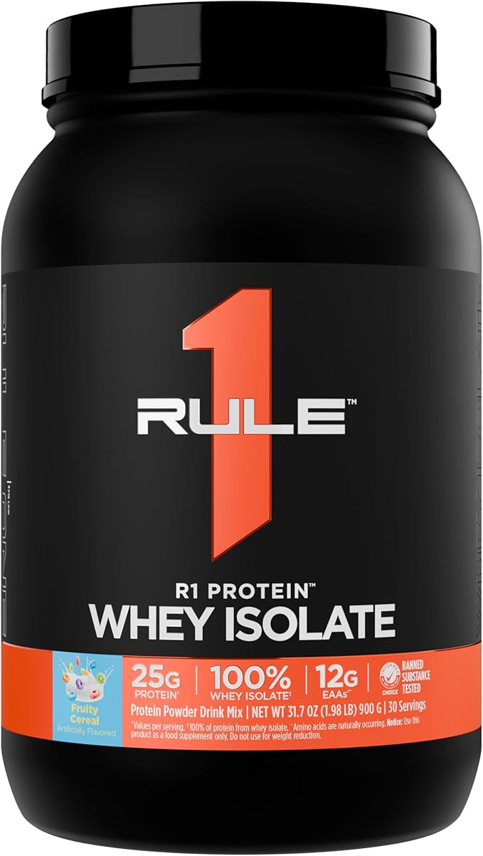 Rule 1 R1 Protein Whey Isolate - with 25g Protein & 6g BCAA Exclusively from Isolated & Hydrolyzed