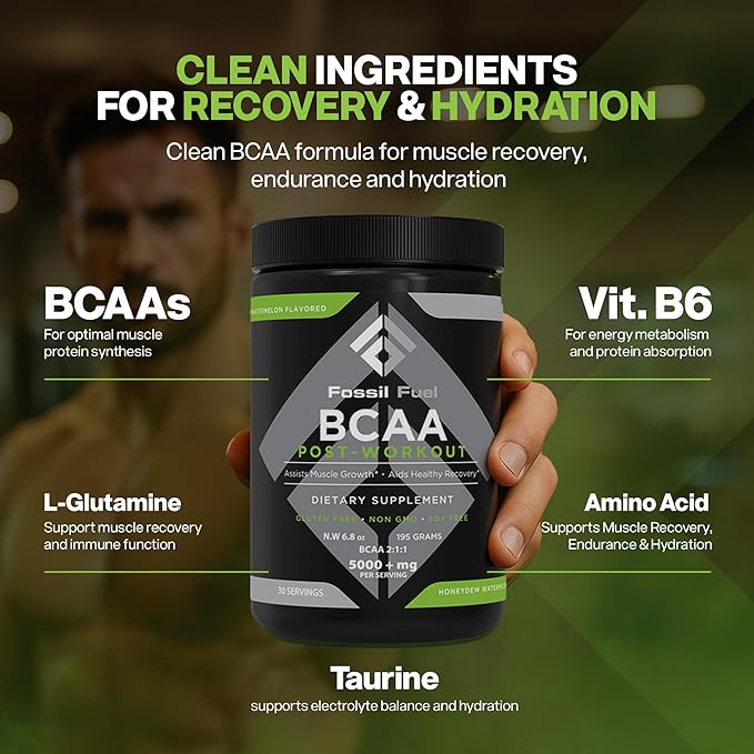 Fossil Fuel BCAA Sugar-Free Post-Workout Powder with BCAA?™s, Glutamine, Vitamin B6 After Workout