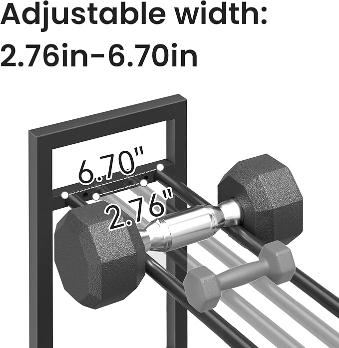 Pickpiff Adjustable 3-Tier Dumbbell Rack – Heavy-Duty Metal Weight Storage Stand for Dumbbells