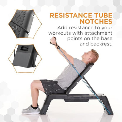 Power Systems Step Bench & Weight Bench | Aerobic Platform & Plyo Box for Cardio, Strength |