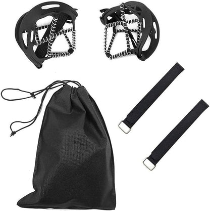 Ice Cleats, Highly Elastic Traction Cleats Grippers with Magic Tape Straps and Storage Bag, Anti