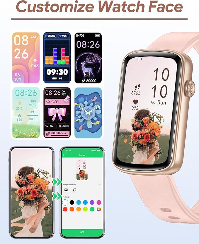 Fitness Tracker, Fitness Watches for Women Men with Heart Rate Monitor Blood Oxygen Sleep Tracker