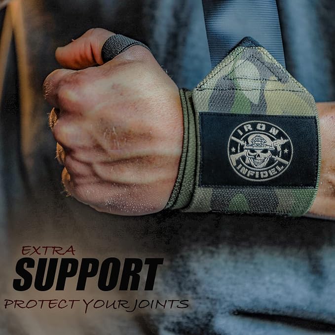 Iron Infidel Wrist Wraps for Weightlifting - 18" and 24" Heavy Duty Support for Working Out, Gym