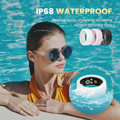 Smart Ring for Women Men, Health Tracker with Heart Rate/Blood Oxygen/Blood Pressure/Sleep