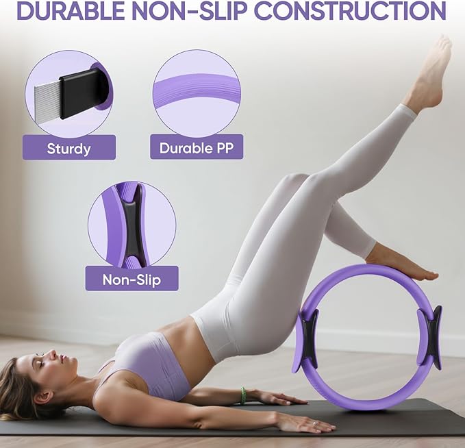 Home Pilates Kit for Women Pilates Equipment Ring and Ball Set Magic Circle Hoop with 5 Resistance