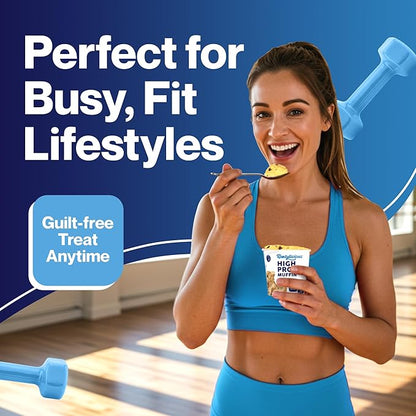 Bootylicious | High-Protein Muffin | 25g Protein, 7g Net Carbs, 2.32-2.75oz Cup, 12-Pack (Blueberry)