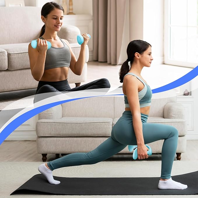 Ergonomic Dumbbells Weights Set-Hand Weights for Women at Home, Ear Dumbbells Weights for Pilates
