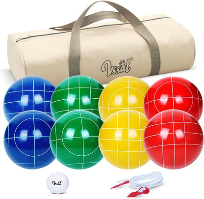 Bocce Ball Set Regulation Size and Weight for Professional Tournament, Backyard, Beach, Lawn Game