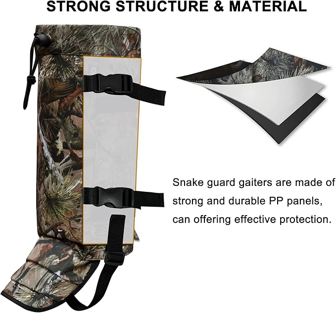 Snake Gaiters Leg Guards, Waterproof Snake Guards, Adjustable Snake Bite Protection for Lower Legs
