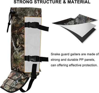 Snake Gaiters Leg Guards, Waterproof Snake Guards, Adjustable Snake Bite Protection for Lower Legs