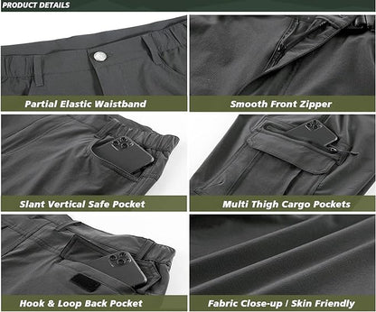 Quick Dry Hiking Shorts Men's Cargo Casual Outdoor 4-Way Stretchy Lightweight Summer Short with
