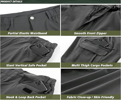 Quick Dry Hiking Shorts Men's Cargo Casual Outdoor 4-Way Stretchy Lightweight Summer Short with