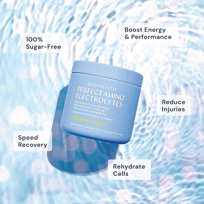 BodyHealth PerfectAmino Electrolyte Powder No Sugar, Hydration Fasting Keto Zero Sugar Electrolytes