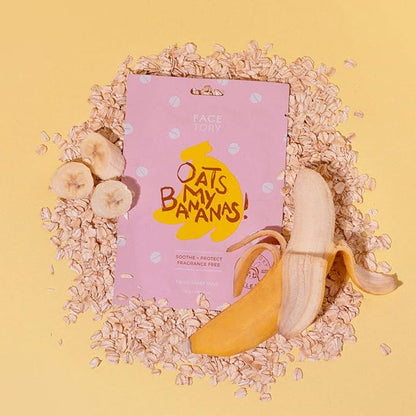 FACETORY K Beauty Face Mask Skin Care - OATS MY BANANAS CALMING Sheet Mask with Oat Extract | Milky